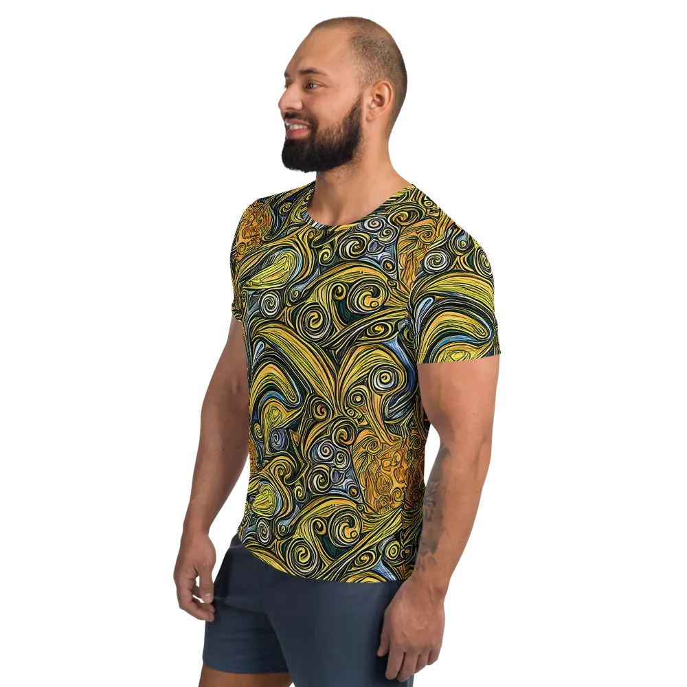 Solar Paisley on Men's Athletic T-Shirt — Left