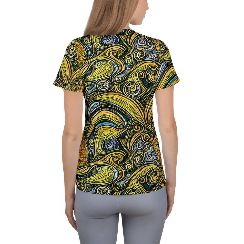 Solar Paisley on Women's Athletic T-Shirt — Back