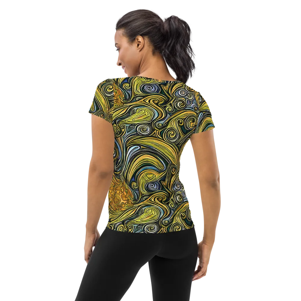 Solar Paisley on Women's Athletic T-Shirt — Back