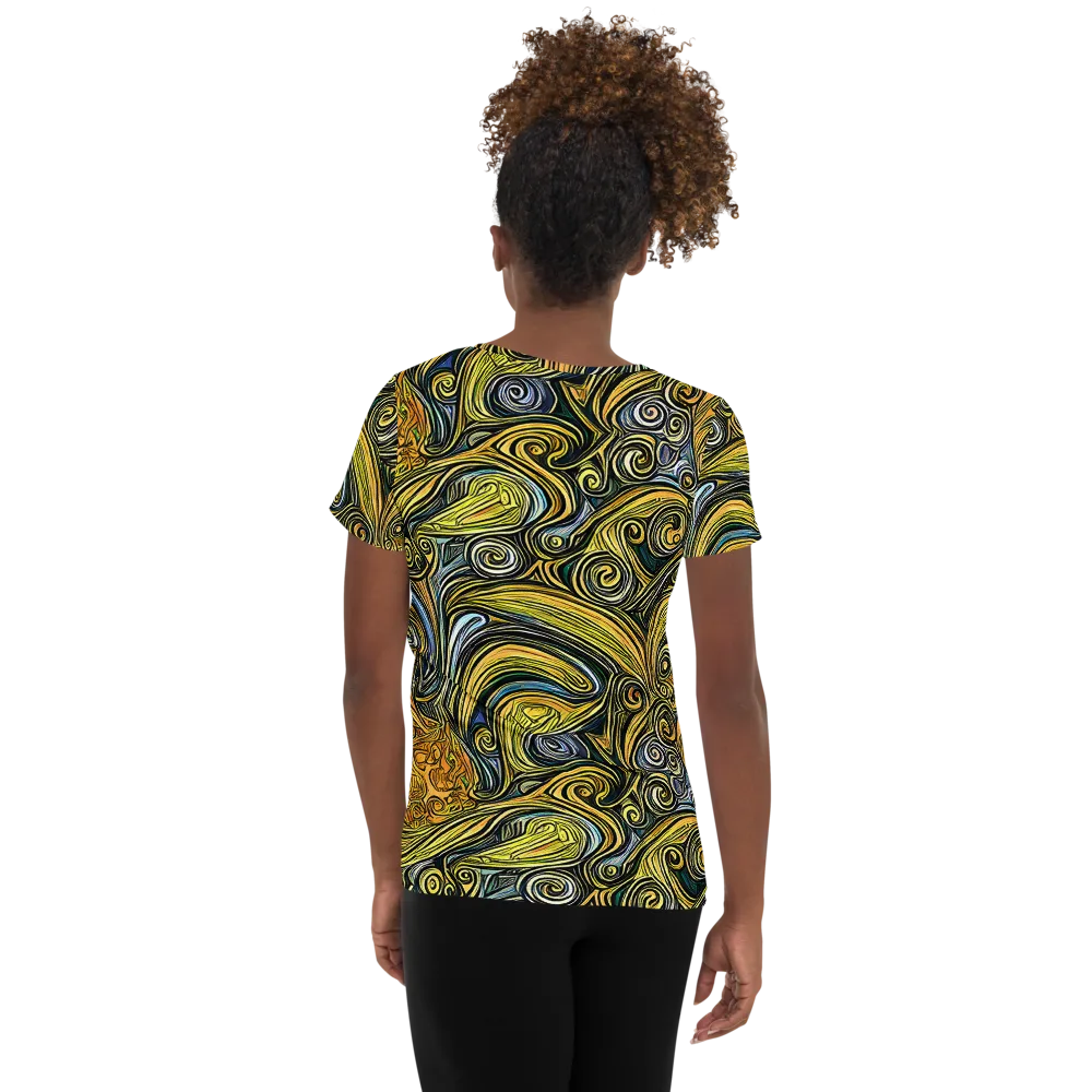 Solar Paisley on Women's Athletic T-Shirt — Back