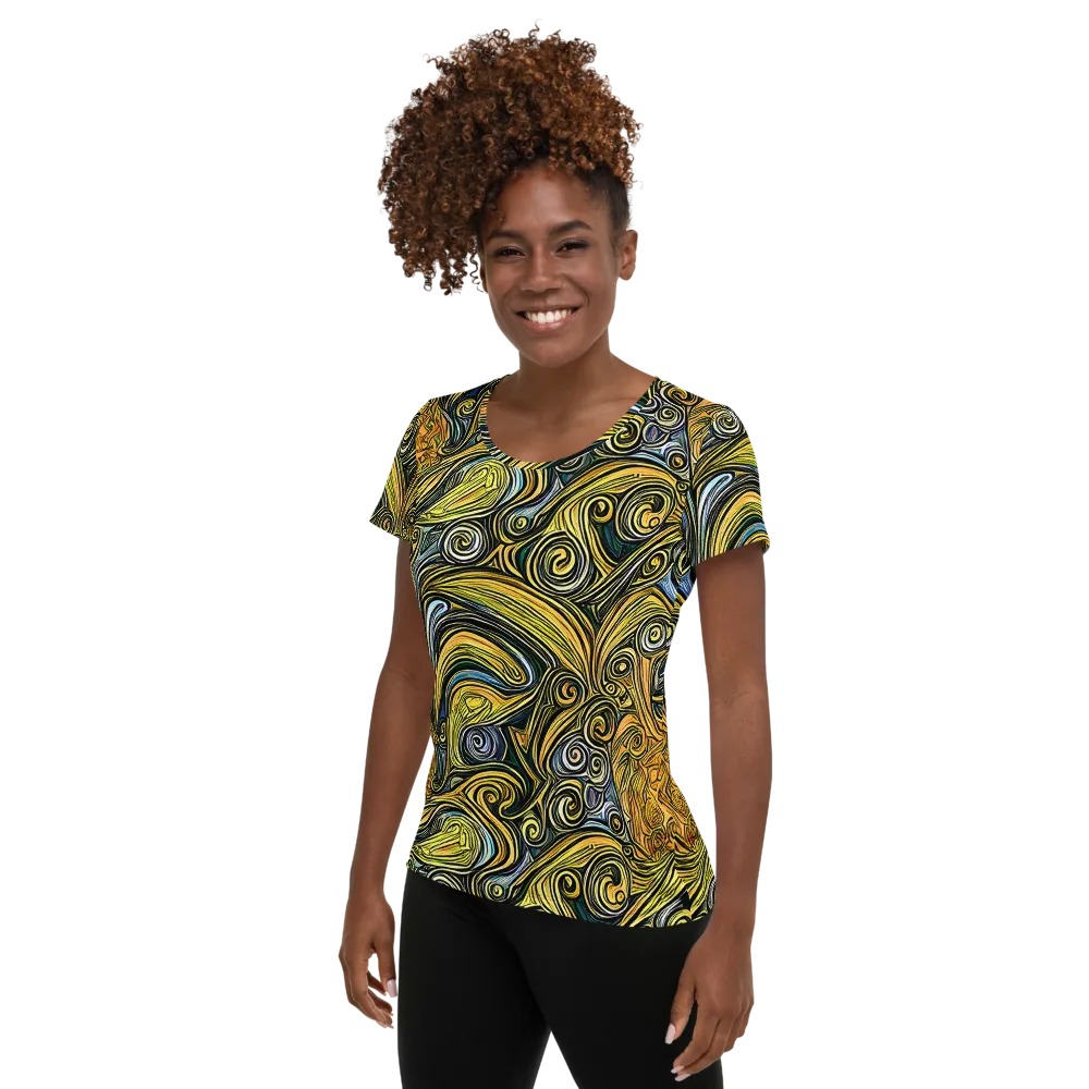 Solar Paisley on Women's Athletic T-Shirt — Left