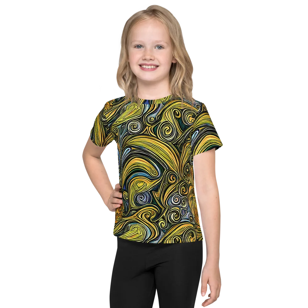 Solar Paisley on Kids Crew Neck T-Shirt — Front
