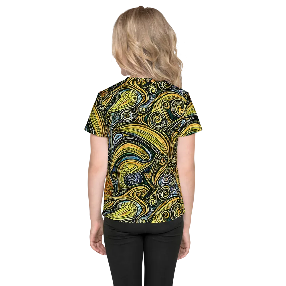 Solar Paisley on Kids Crew Neck T-Shirt — Back