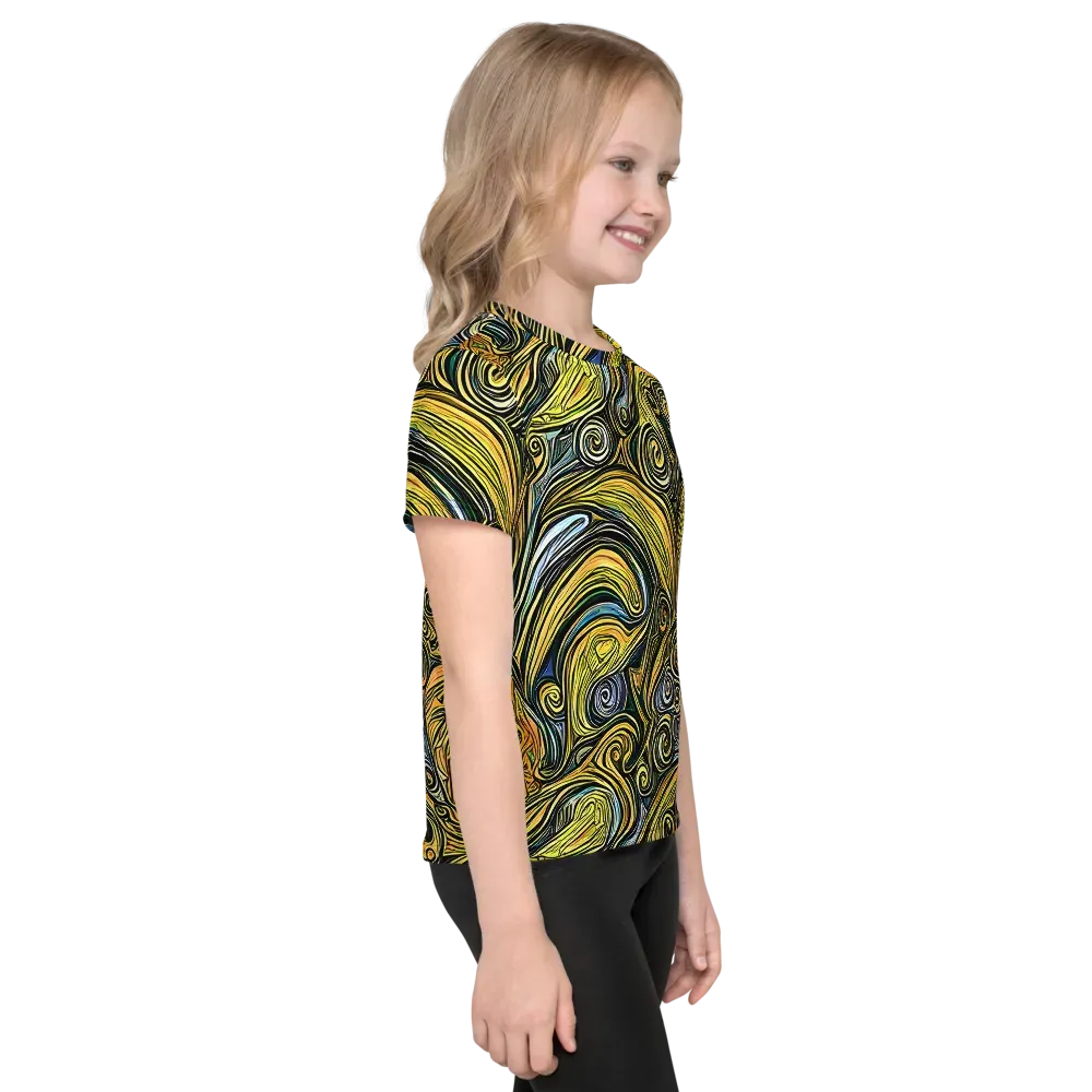 Solar Paisley on Kids Crew Neck T-Shirt — Right
