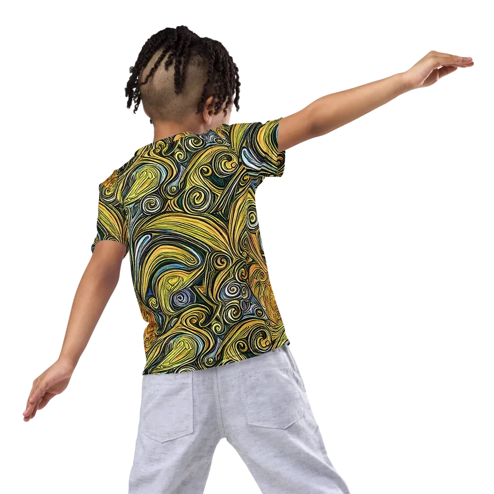 Solar Paisley on Kids Crew Neck T-Shirt — Back