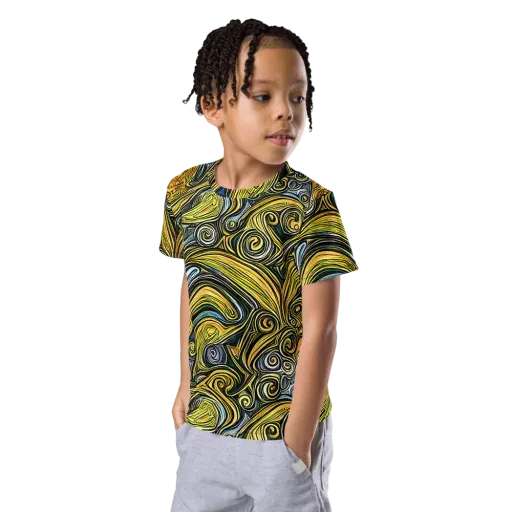 Solar Paisley on a Kids Crew Neck T-Shirt