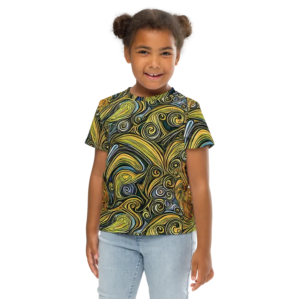 Solar Paisley on Kids Crew Neck T-Shirt — Front