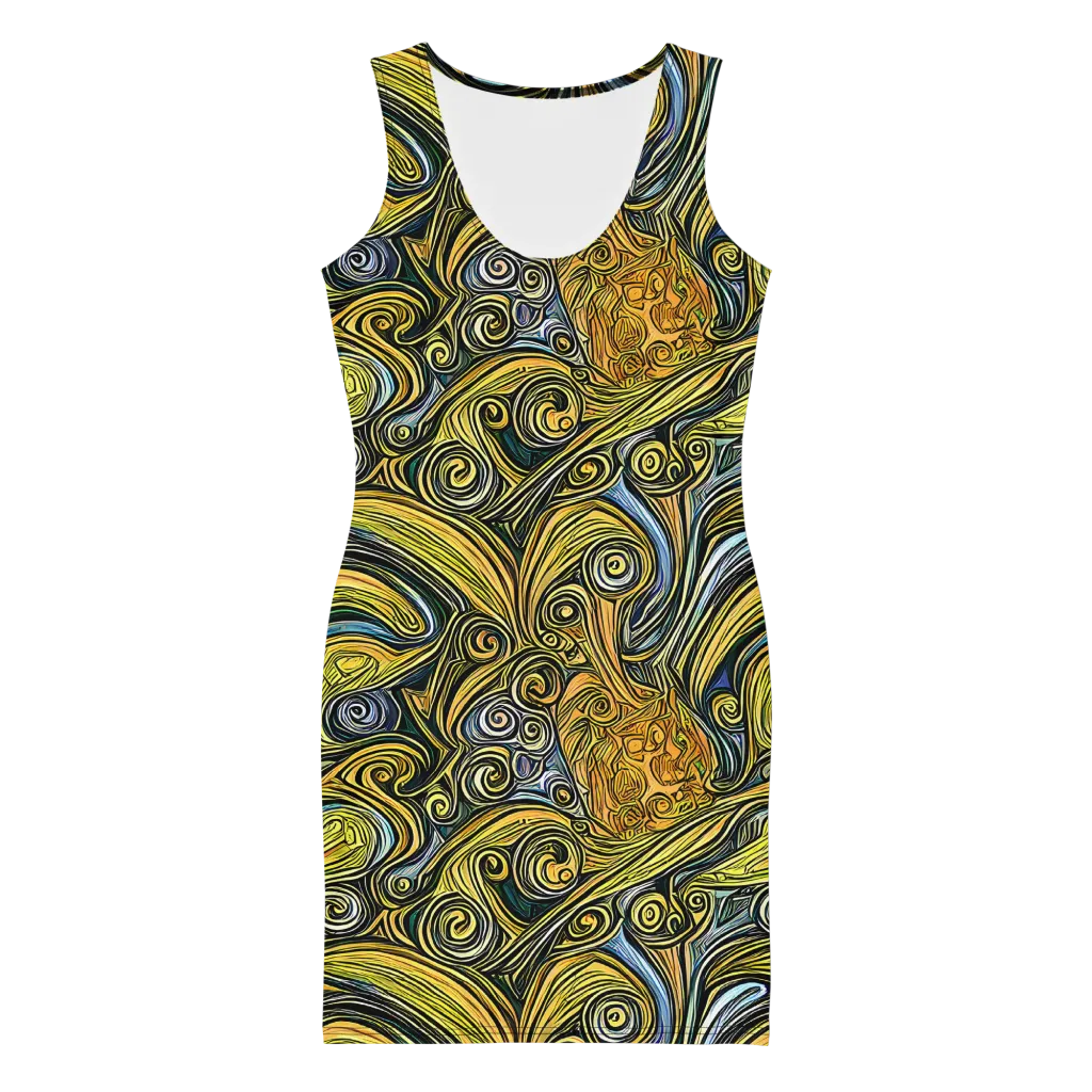 Solar Paisley on Bodycon Dress — Front