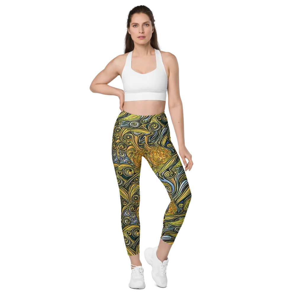 Solar Paisley on Leggings with Pockets — Front