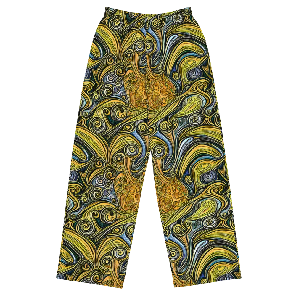 Solar Paisley on Wide-Leg Pants — Front