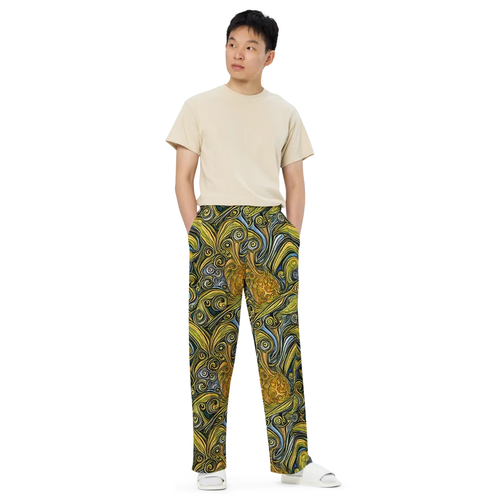 Solar Paisley on Wide-Leg Pants — Front