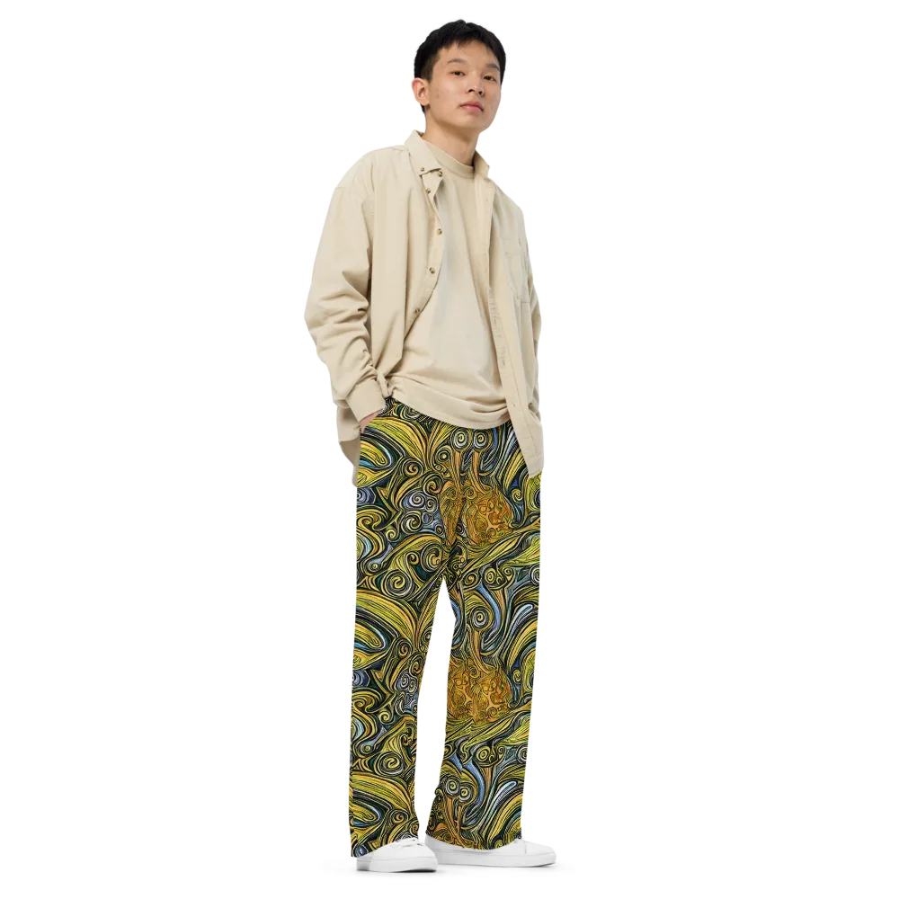 Solar Paisley on Wide-Leg Pants — Right Front