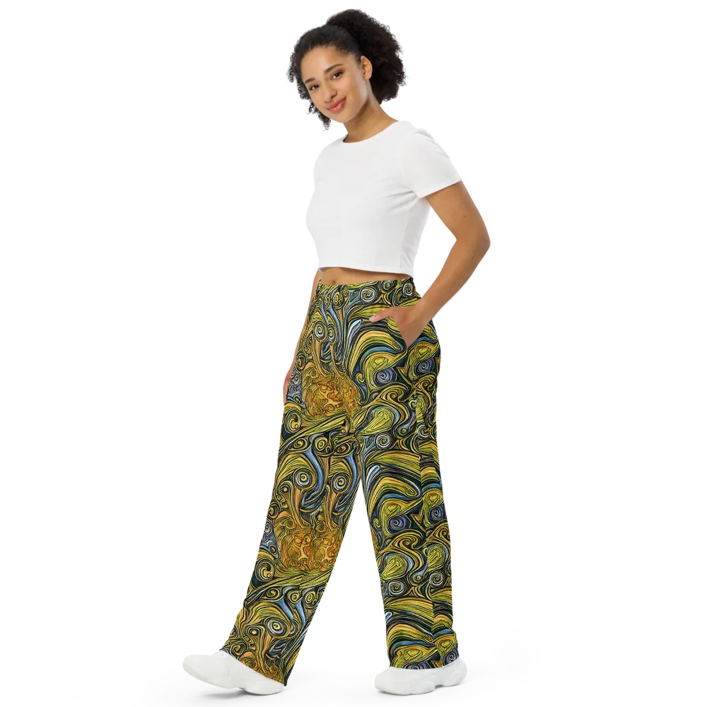 Solar Paisley on Wide-Leg Pants — Left Front