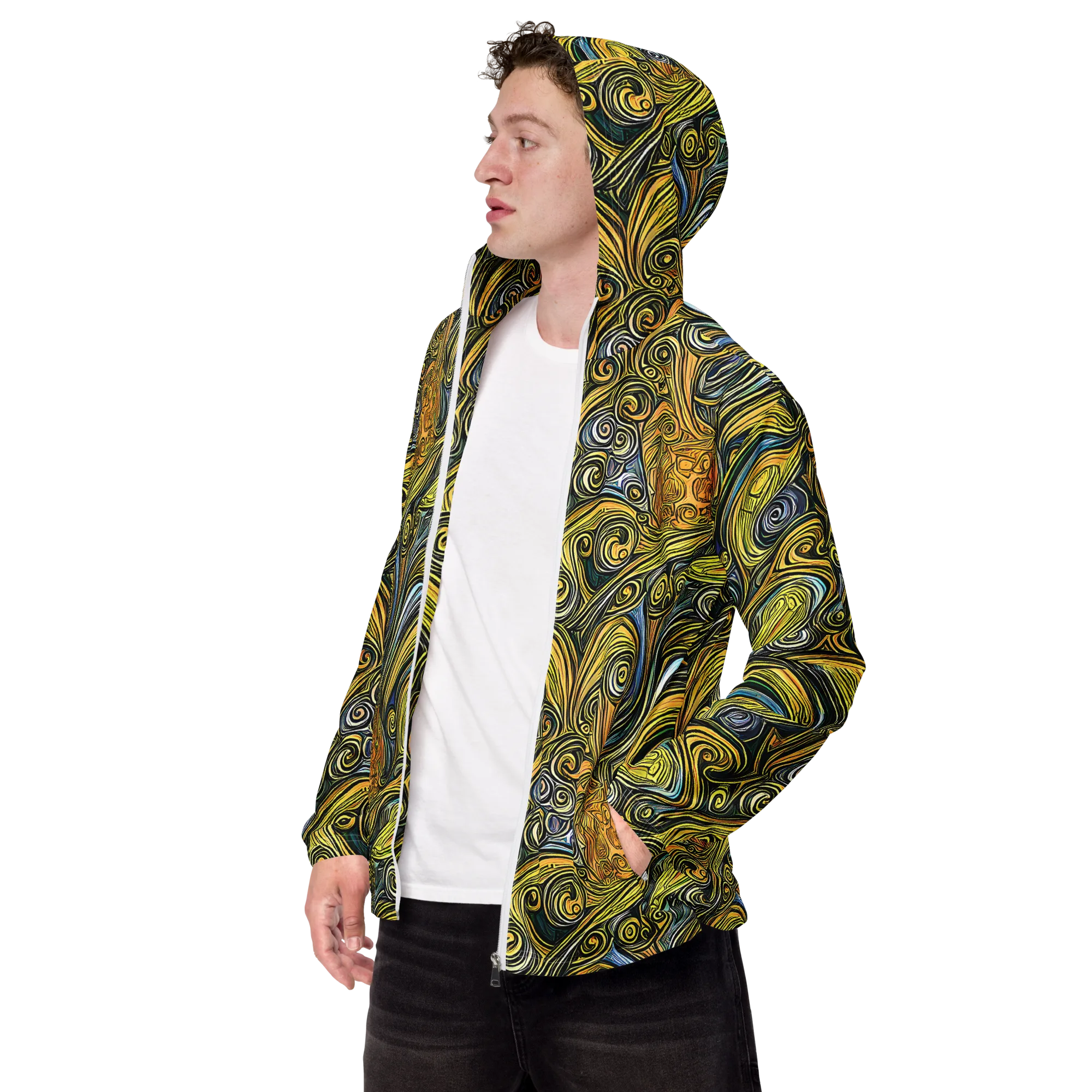 Solar Paisley on Men's Windbreaker — Left Front