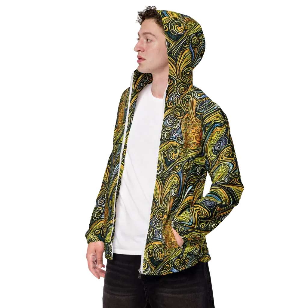 Solar Paisley on Men's Windbreaker — Left Front