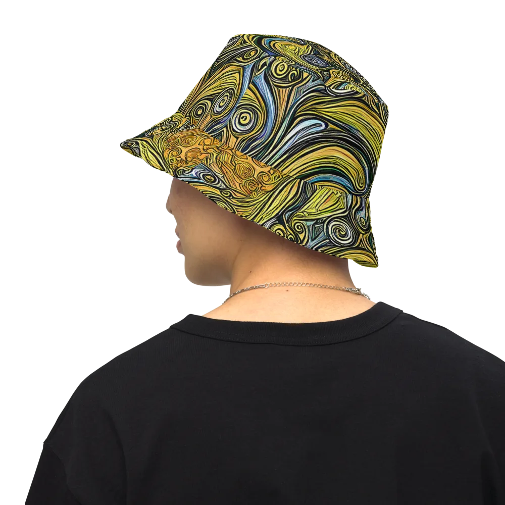 Solar Paisley on Reversible Bucket Hat — Back Inside