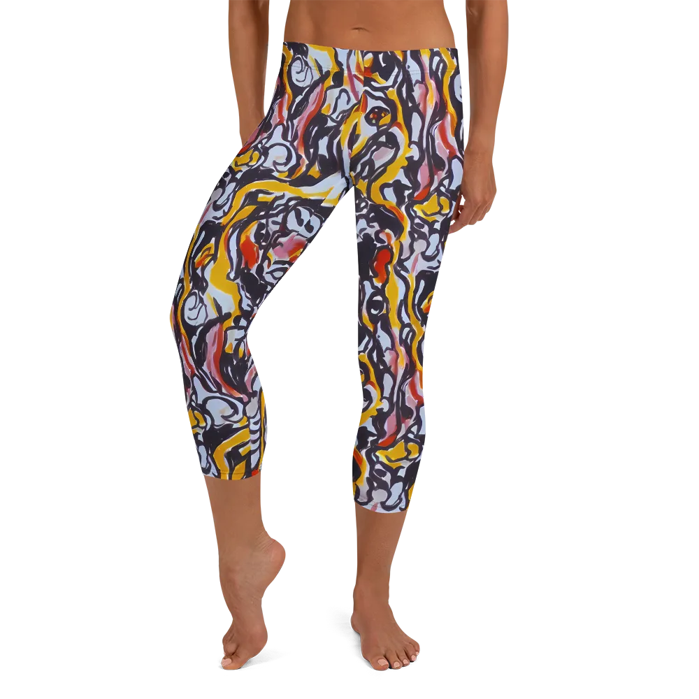 Saffron After Dark on Capri Leggings — Front