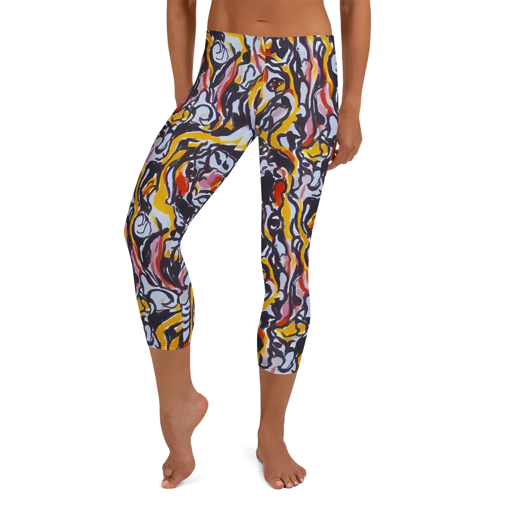 Saffron After Dark on Capri Leggings — Front
