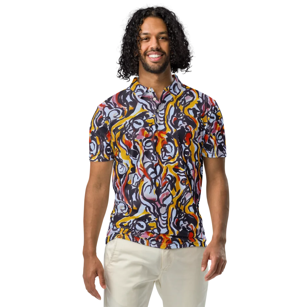 Saffron After Dark on Men's Slim Fit Polo Shirt — Front