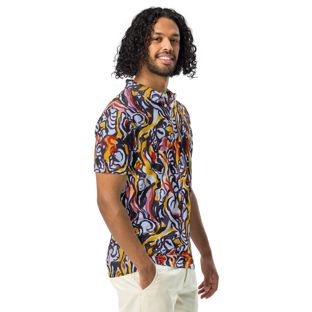 Saffron After Dark on Men's Slim Fit Polo Shirt — Right Front