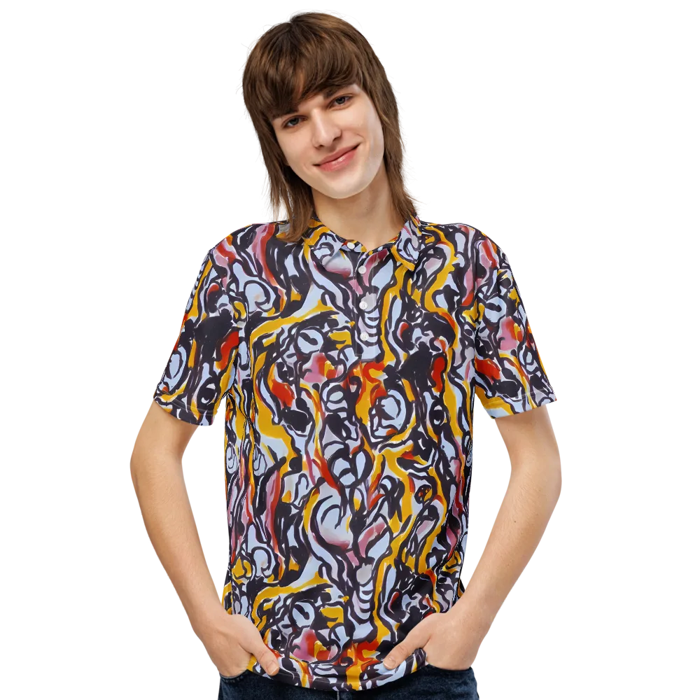 Saffron After Dark on Men's Slim Fit Polo Shirt — Front