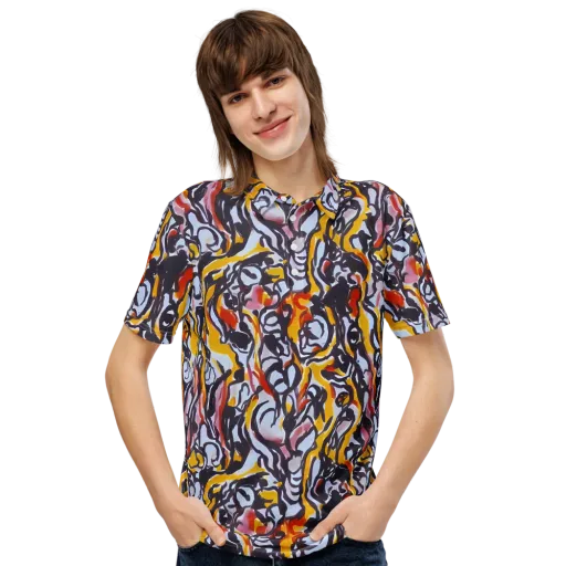 Saffron After Dark on a Men's Slim Fit Polo Shirt