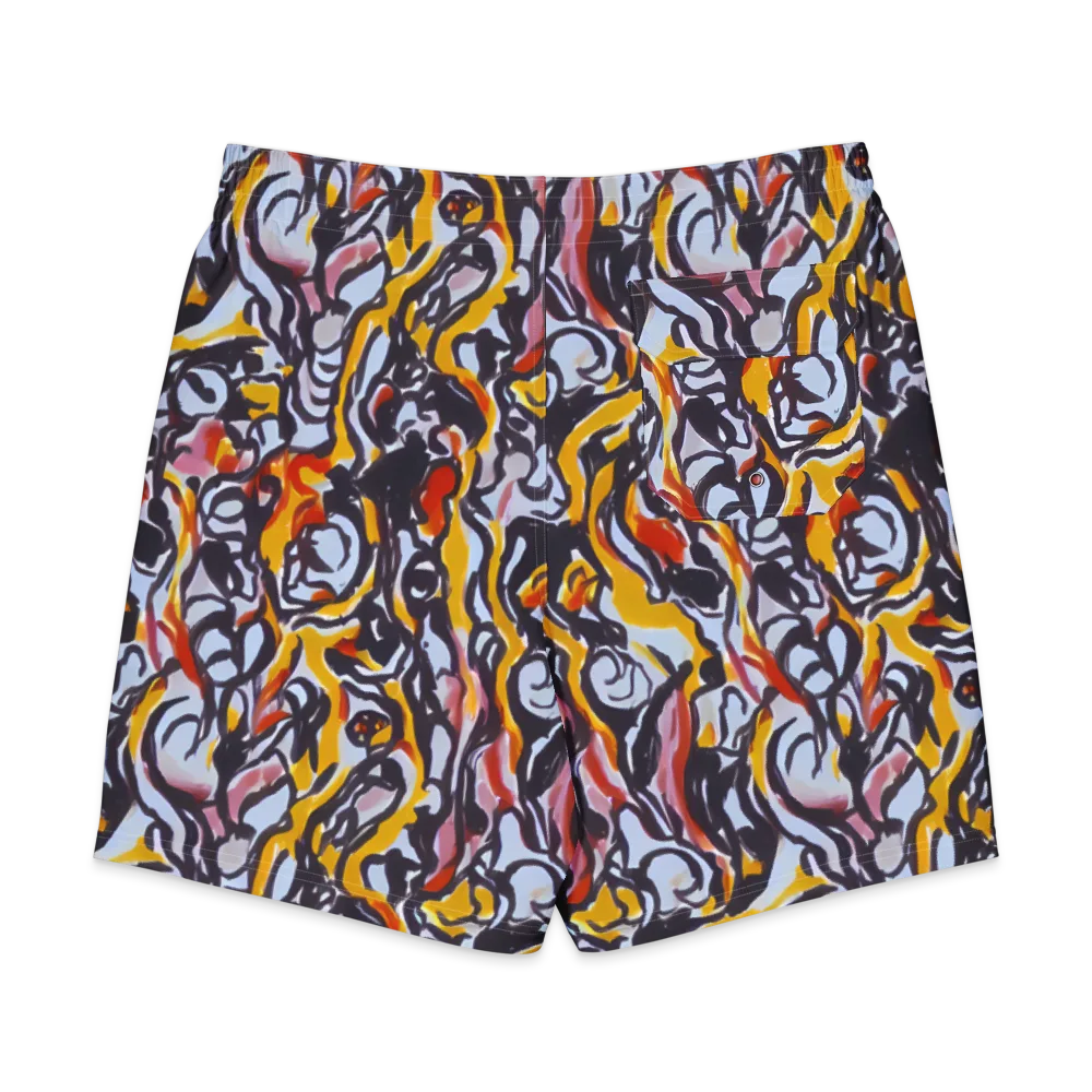Saffron After Dark on Men's Board Shorts — Back