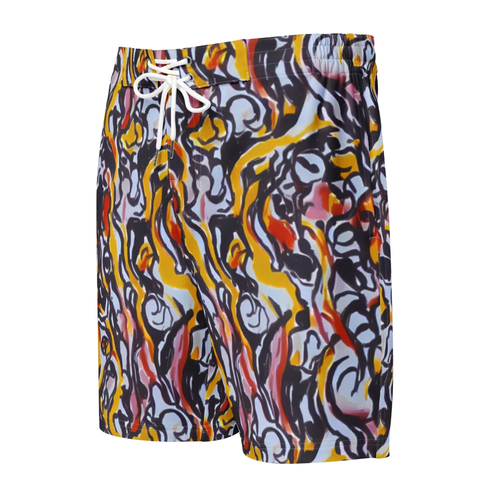 Saffron After Dark on Men's Board Shorts — Front
