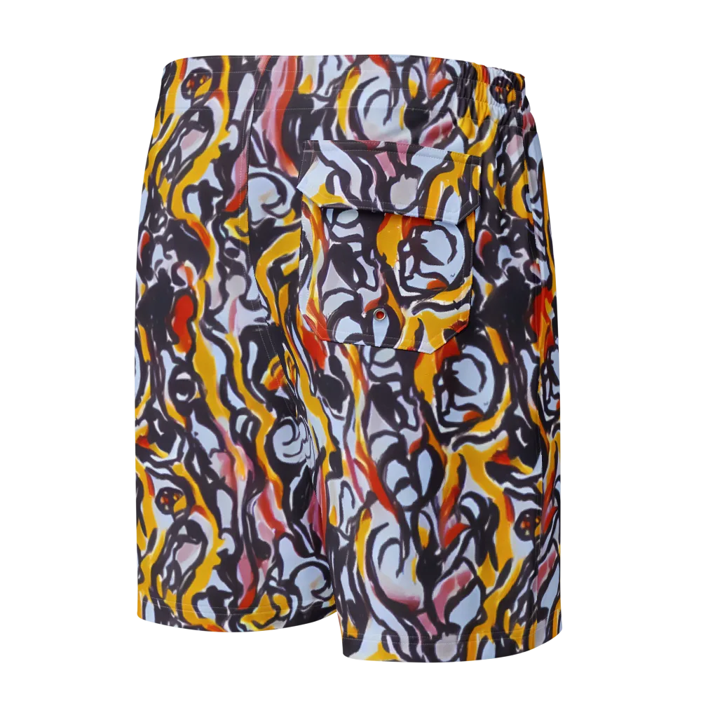 Saffron After Dark on Men's Board Shorts — Back