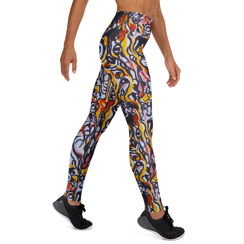 Saffron After Dark on Yoga Leggings — Right