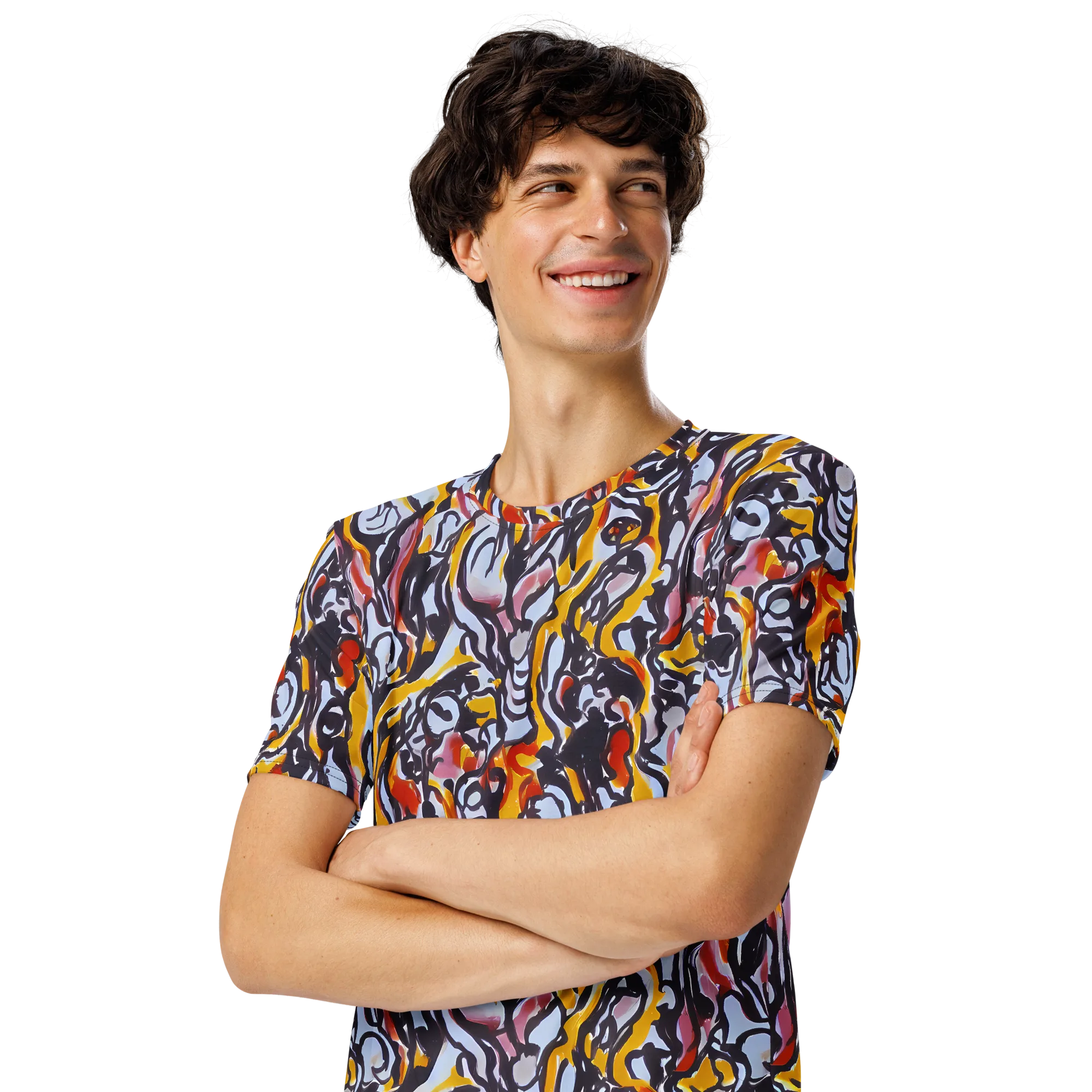 Saffron After Dark on Men's Crew Neck T-Shirt — Left Front