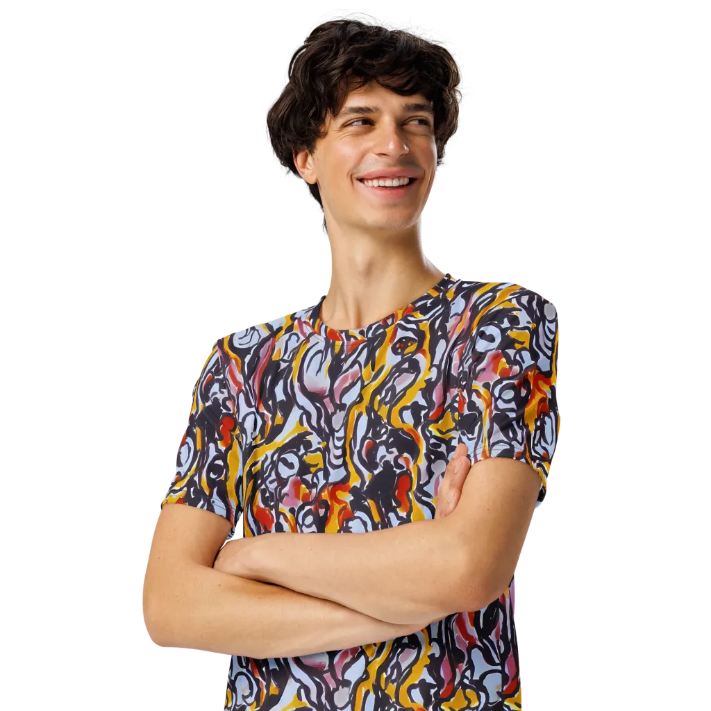 Saffron After Dark on Men's Crew Neck T-Shirt — Left Front