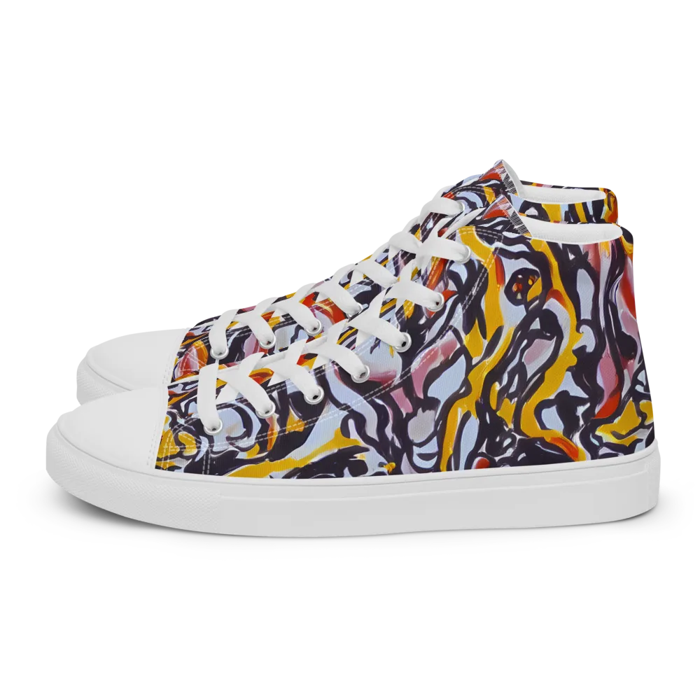 Saffron After Dark on Men's High Top Canvas Shoes — Left