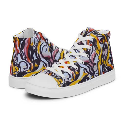 Saffron After Dark on a Men's High Top Canvas Shoes