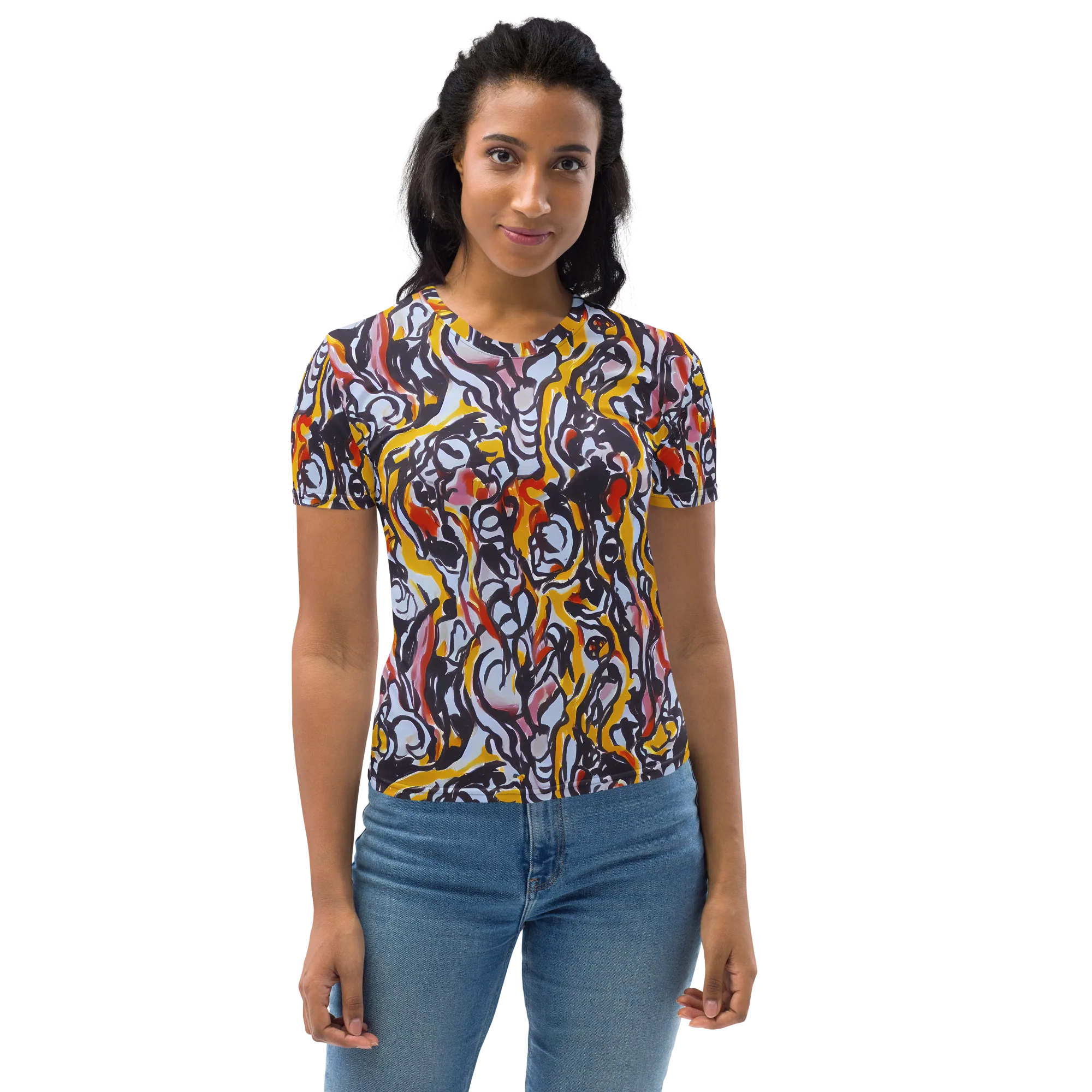 Saffron After Dark on Women's Crew Neck T-Shirt — Front