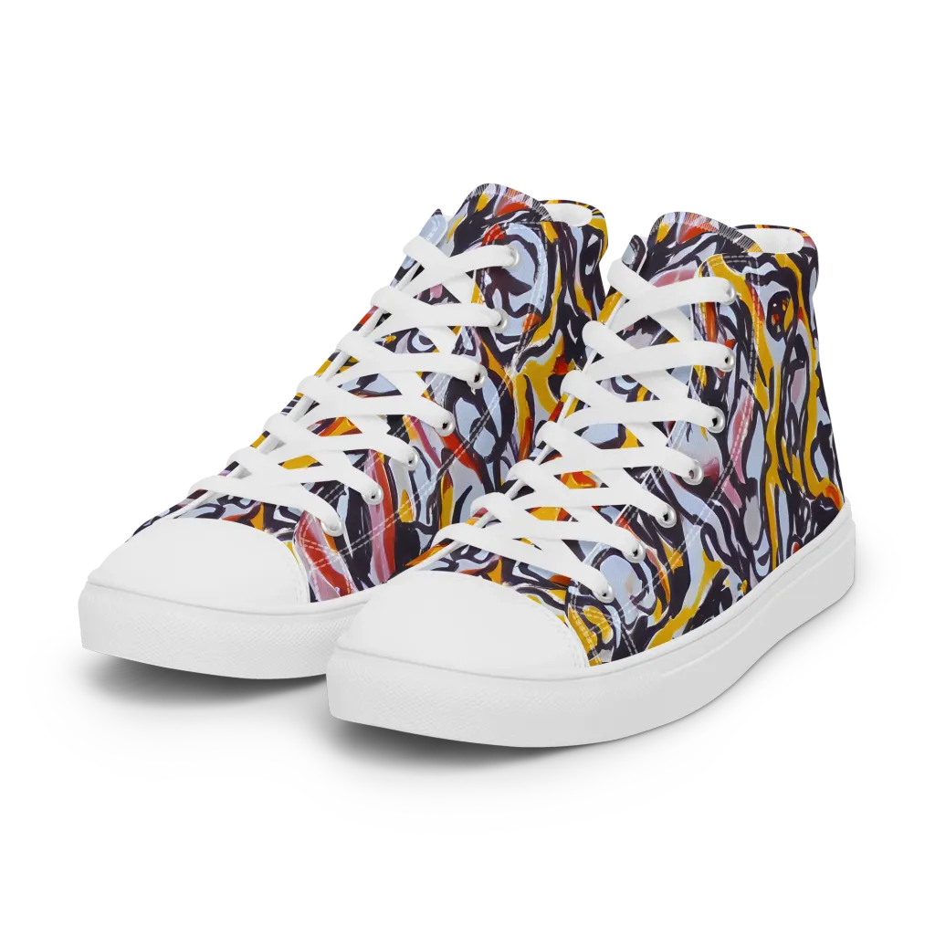Saffron After Dark on Women's High Top Canvas Shoes — Left Front
