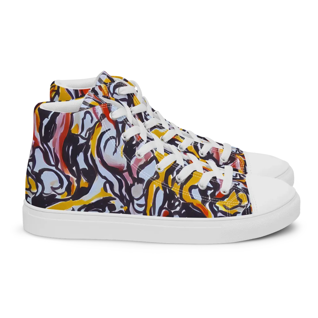 Saffron After Dark on Women's High Top Canvas Shoes — Right