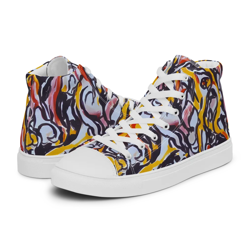 Saffron After Dark on Women's High Top Canvas Shoes — Left