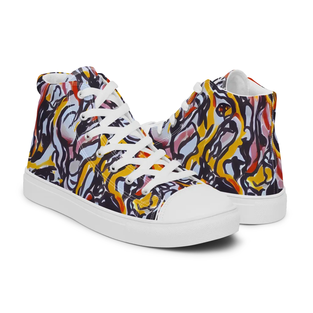 Saffron After Dark on Women's High Top Canvas Shoes — Right