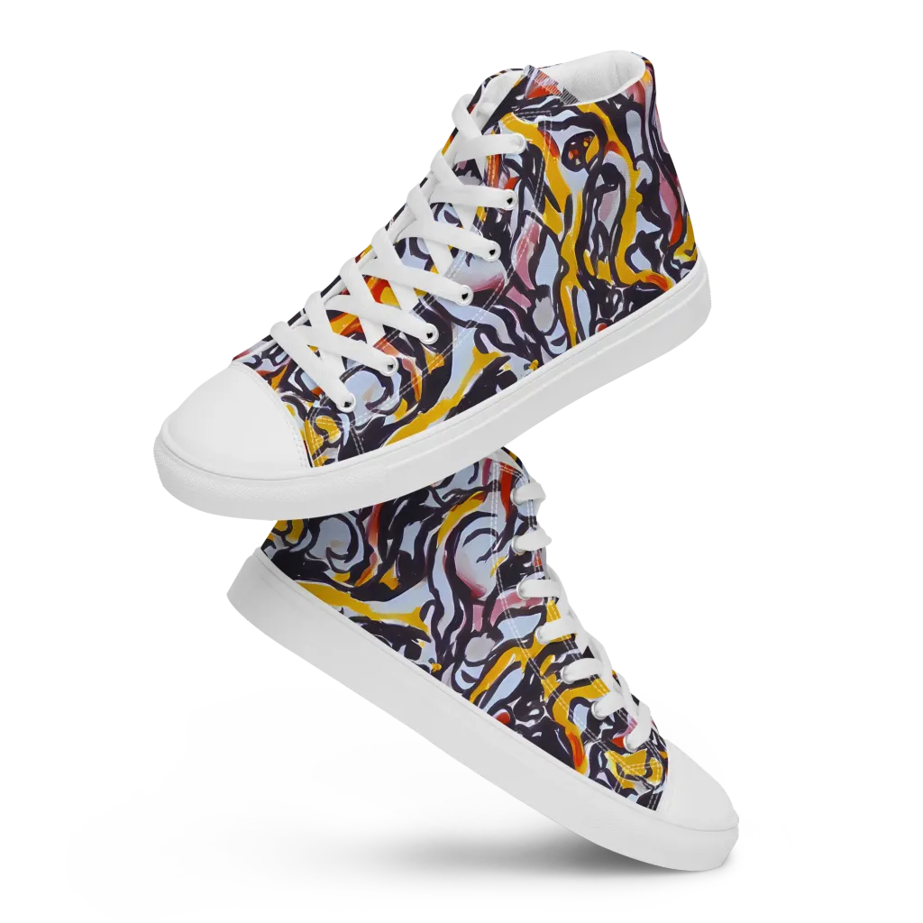 Saffron After Dark on Women's High Top Canvas Shoes — Front