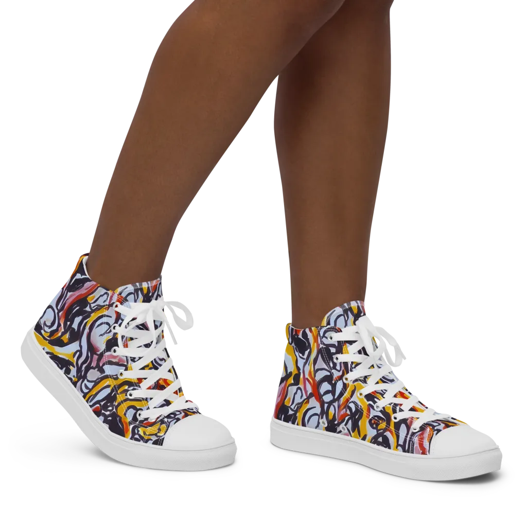 Saffron After Dark on Women's High Top Canvas Shoes — Right