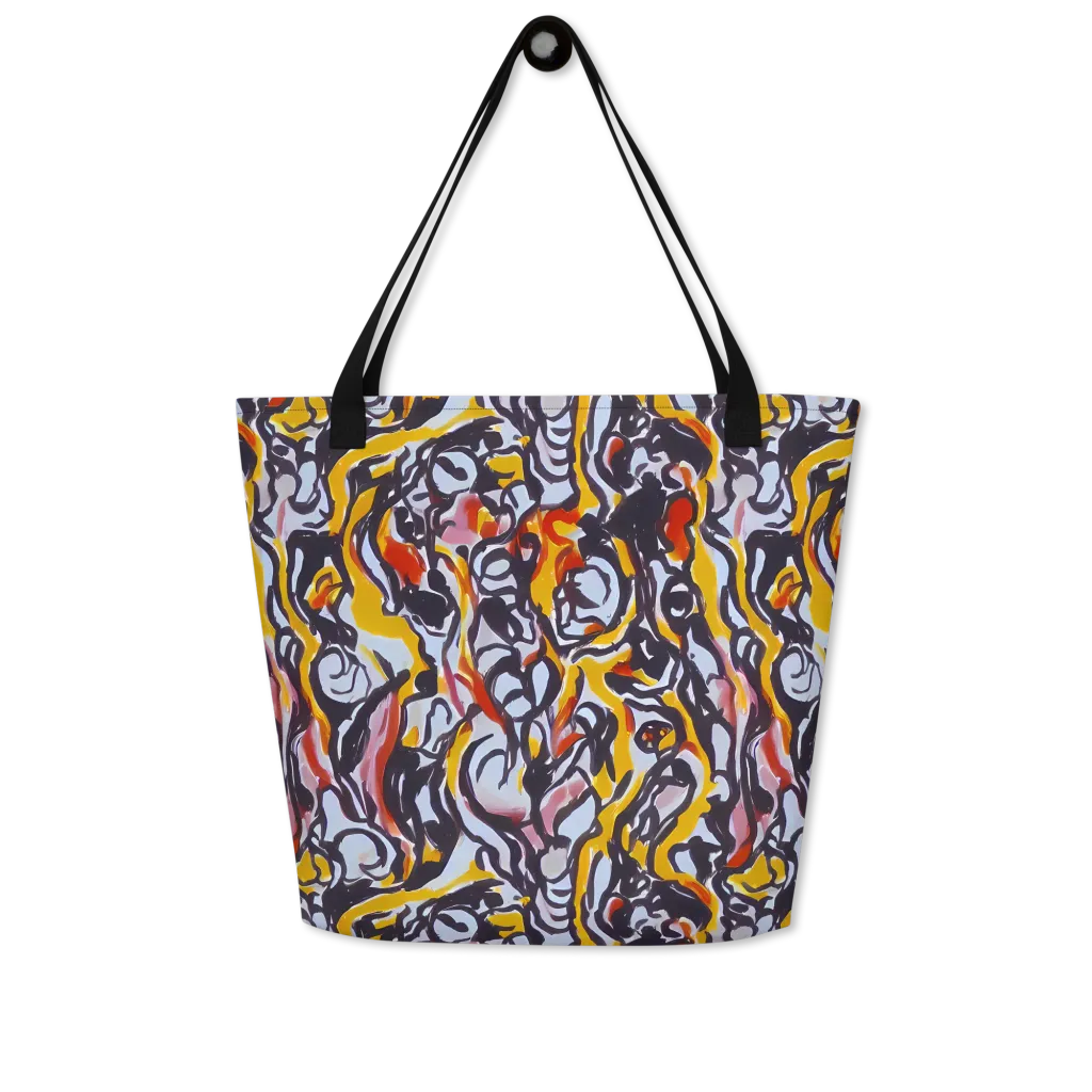 Saffron After Dark on Large Tote Bag W/ Pocket — Front