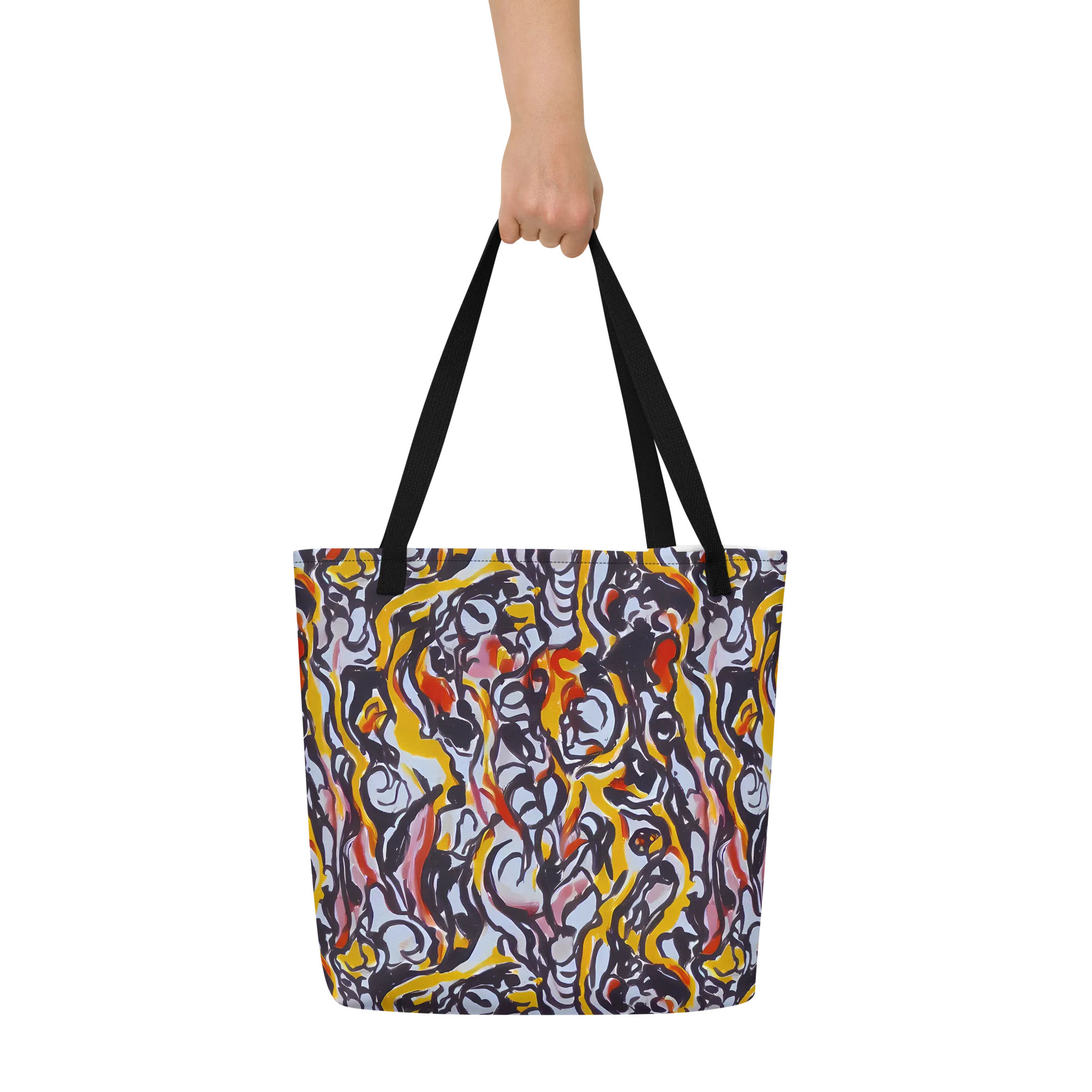 Saffron After Dark on Large Tote Bag W/ Pocket — Front