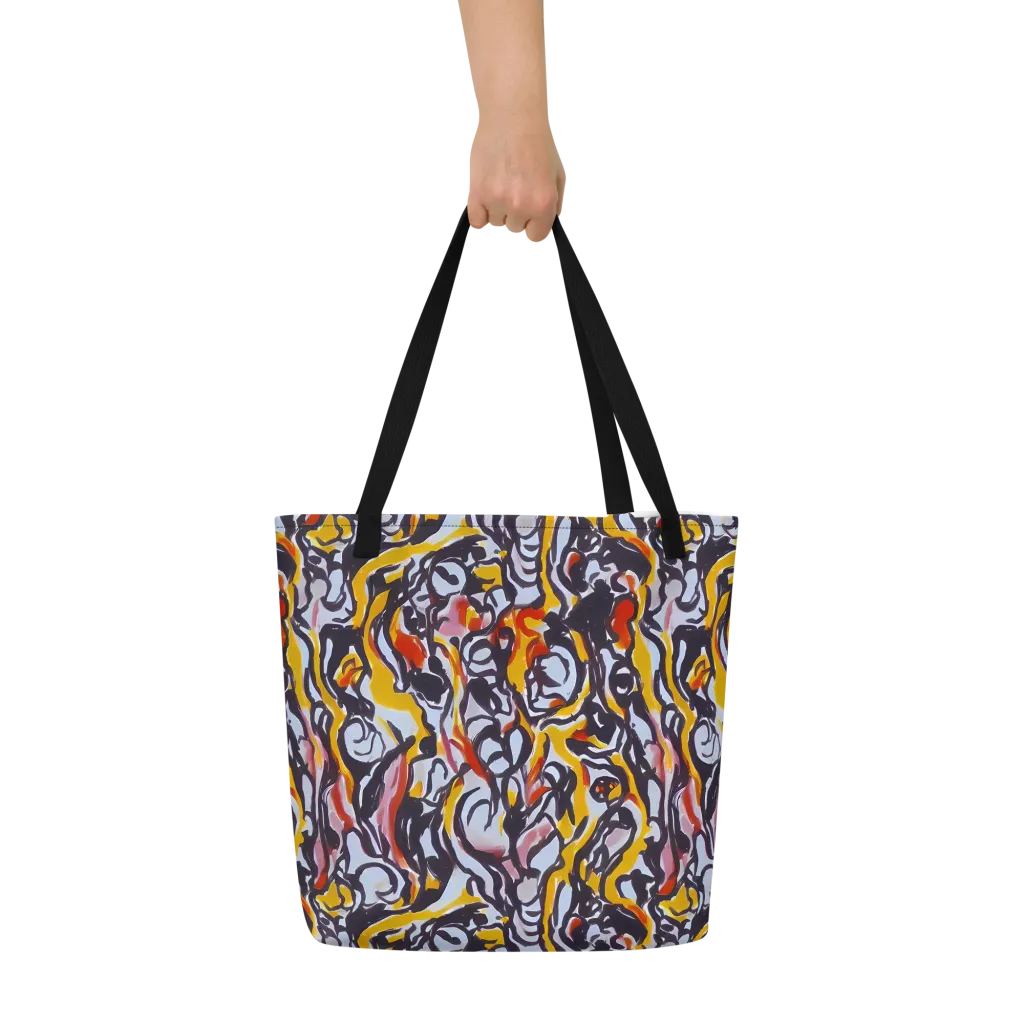 Saffron After Dark on Large Tote Bag W/ Pocket — Front