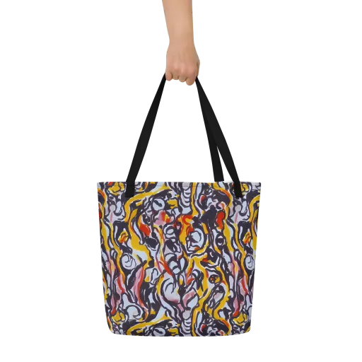 Saffron After Dark on a Large Tote Bag W/ Pocket