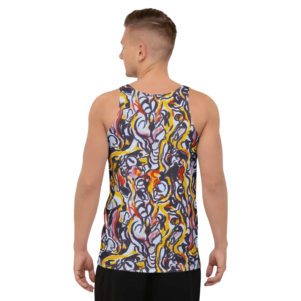 Saffron After Dark on Men's Tank Top — Back