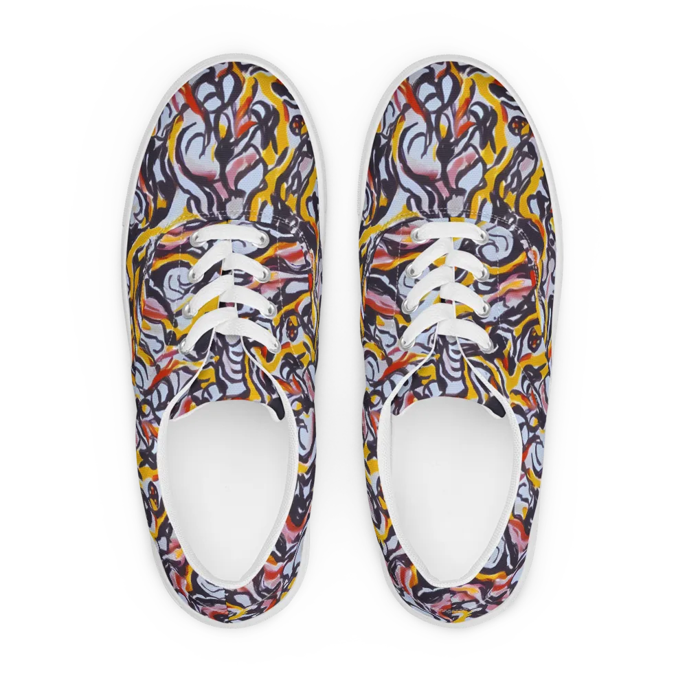 Saffron After Dark on Men's Lace-Up Canvas Shoes — Front