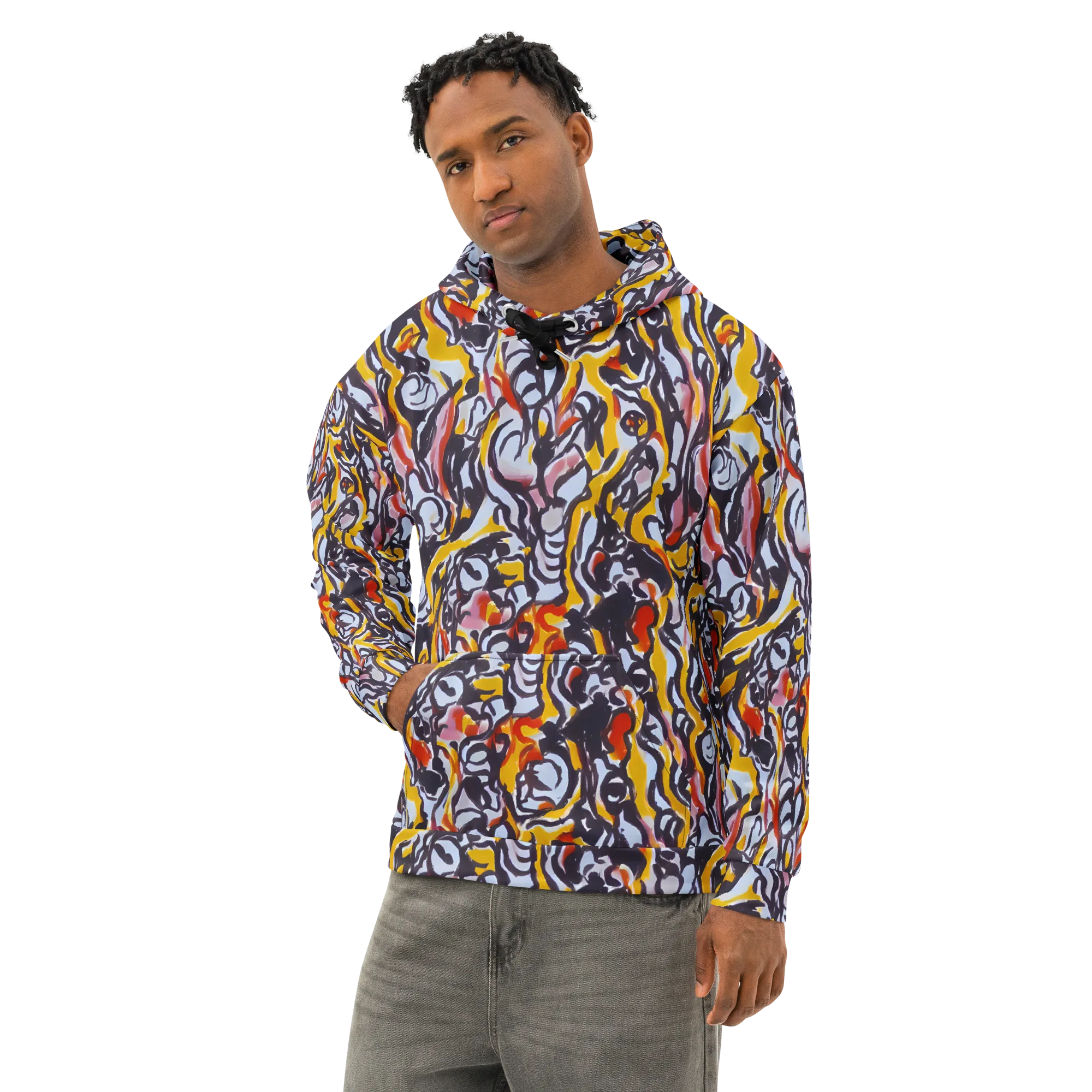 Saffron After Dark on Cotton Hoodie — Left Front