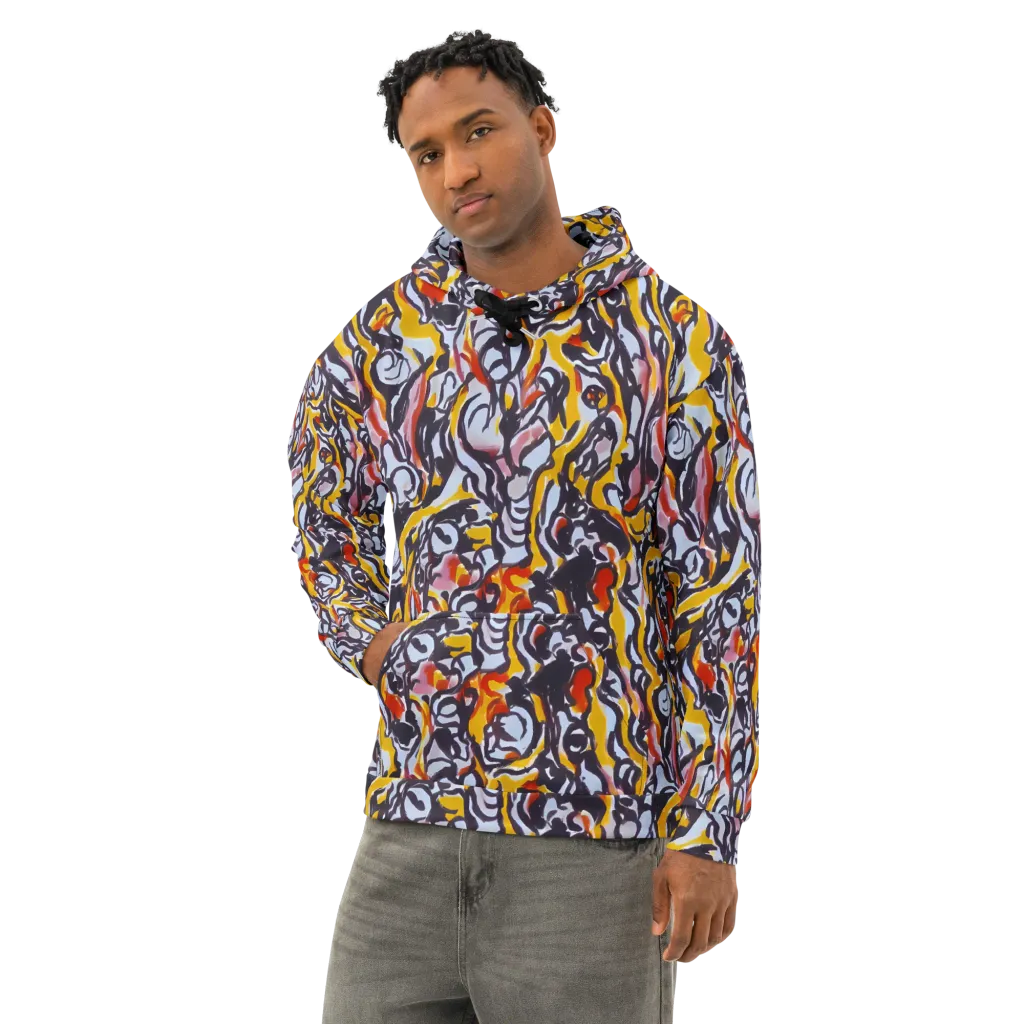 Saffron After Dark on Cotton Hoodie — Left Front