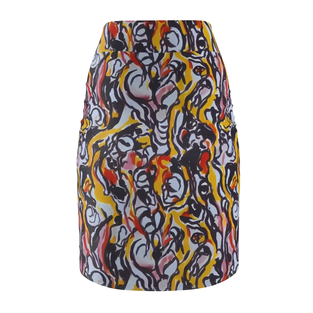 Saffron After Dark on Pencil Skirt — Back